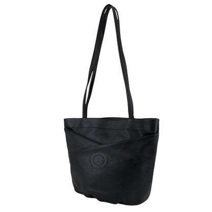 GUCCI Logo Embossed Shoulder bag Totebag Black Vintage cgykye