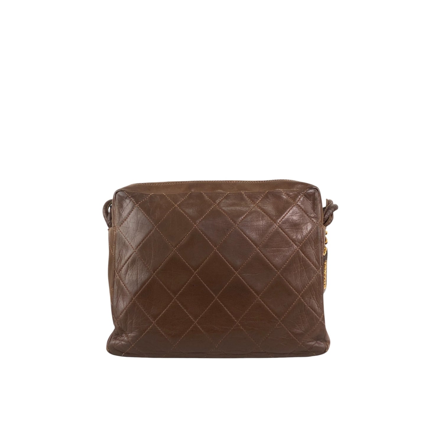 CHANEL Matelasse Coco Mark Shoulder bag Brown Vintage 4u7hig