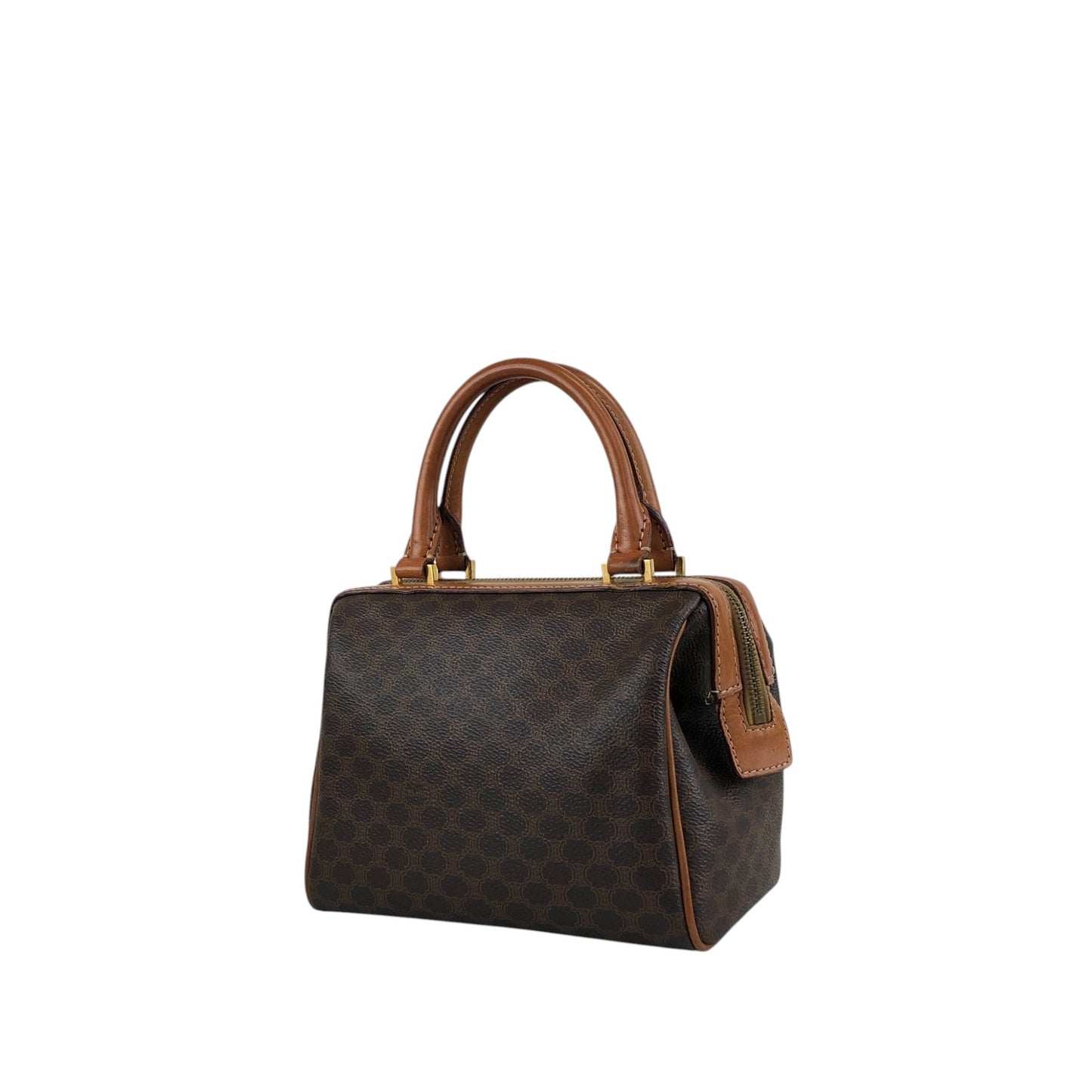 CELINE Macadam Two-way Small Boston bag Shoulder bag Brown Vintage aacnr6
