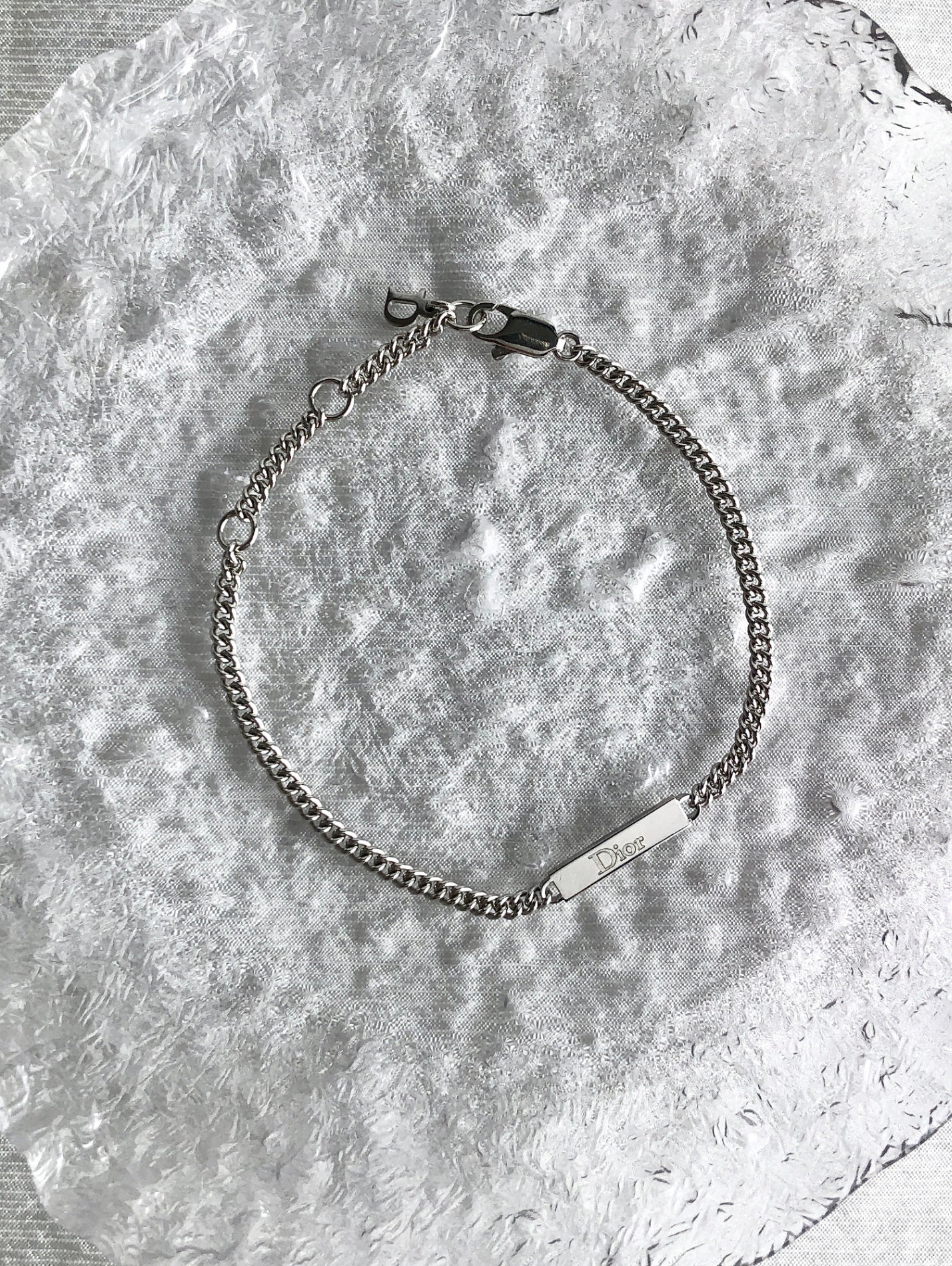 Christian Dior Logo Bracelet Silver Vintage 56r5x4