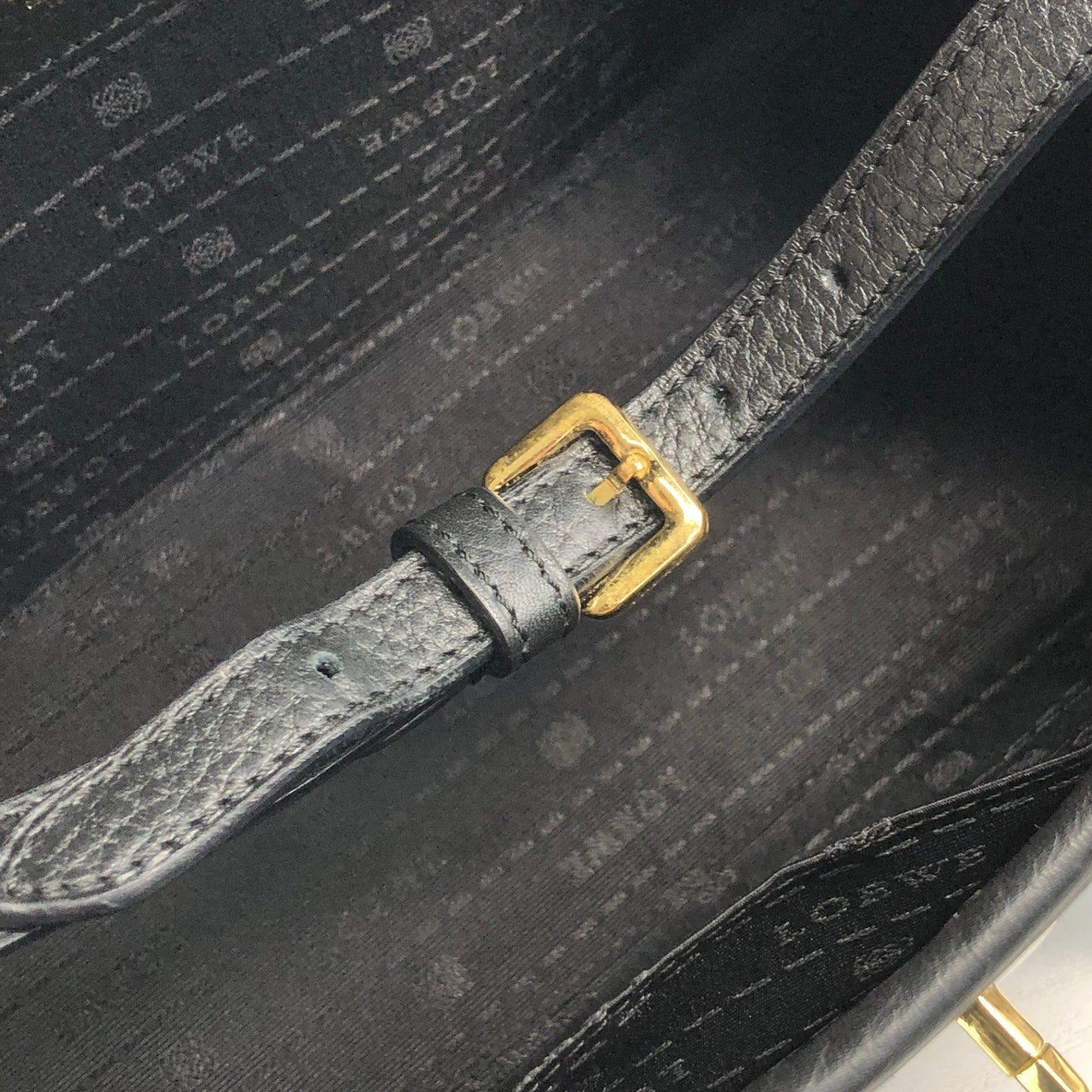 LOEWE Anagram Two-way Handbag Shoulder bag Black Vintage rz7tmx