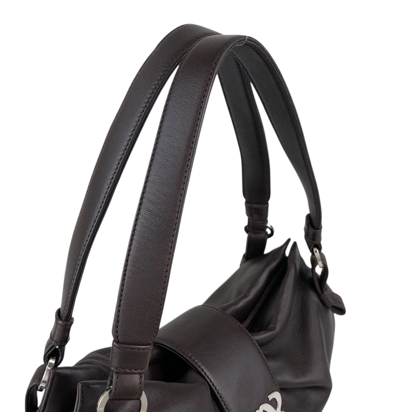 LOEWE Anagram Handbag Hobobag Brown Vintage mcgv5x