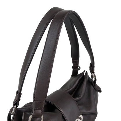 LOEWE Anagram Handbag Hobobag Brown Vintage mcgv5x