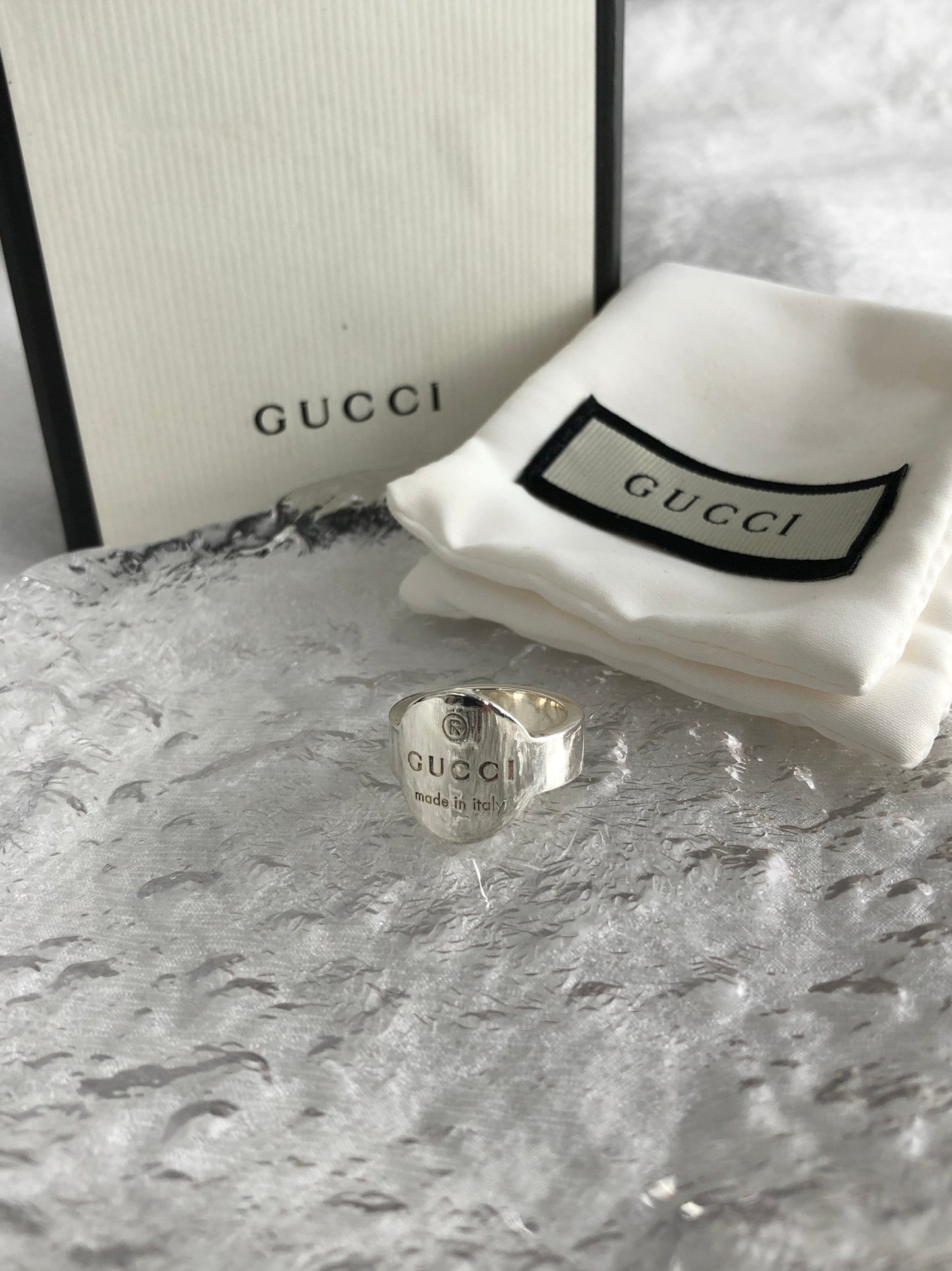 GUCCI Logo SILVER925 Ring Silver Vintage 5y3nia