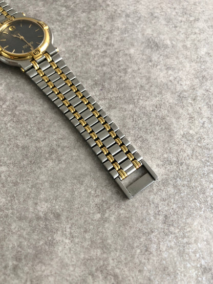 GUCCI Logo Quartz Watch Silver×Gold 9000M Vintage tr37i6