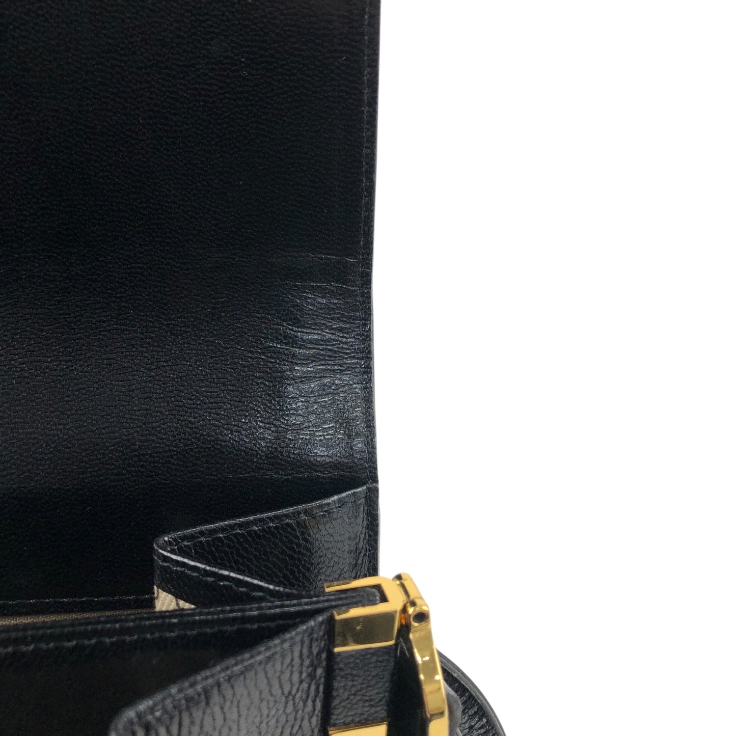 Yves Saint Laurent YSL Logo Shoulder bag Black Vintage mwbp36