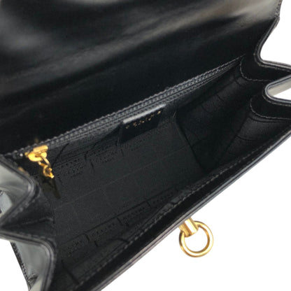 CELINE Gancini Chain Two-way Handbag Shoulder bag Black Vintage ydzyn7