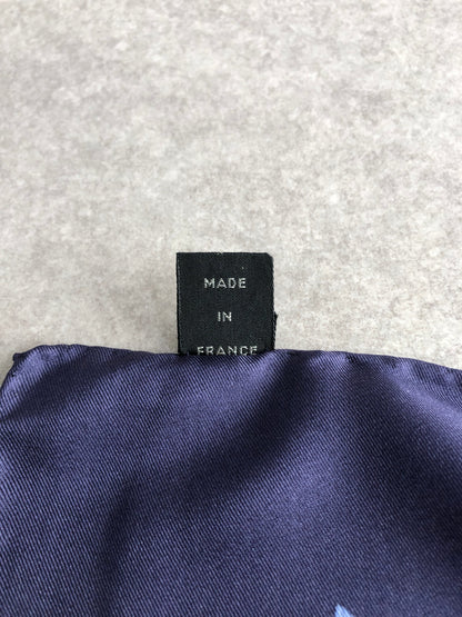 CELINE SILK Scarf Navy Vintage tdh3ey