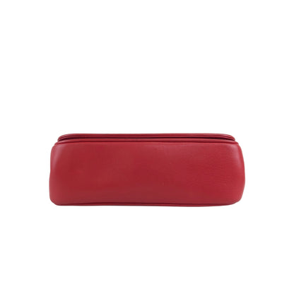 CELINE Triomphe Stitch Chain Shoulder bag Red Vintage 2vaduu