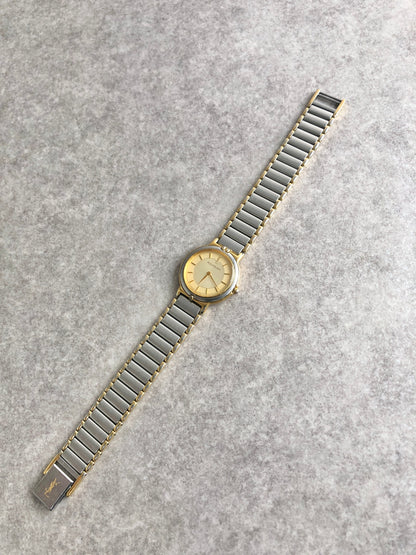 Yves Saint Laurent YSL Logo Watch Gold×Silver Vintage rurspi