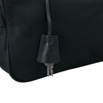 PRADA Tessuto Triangle Logo Handbag Black Vintage w7yvkr