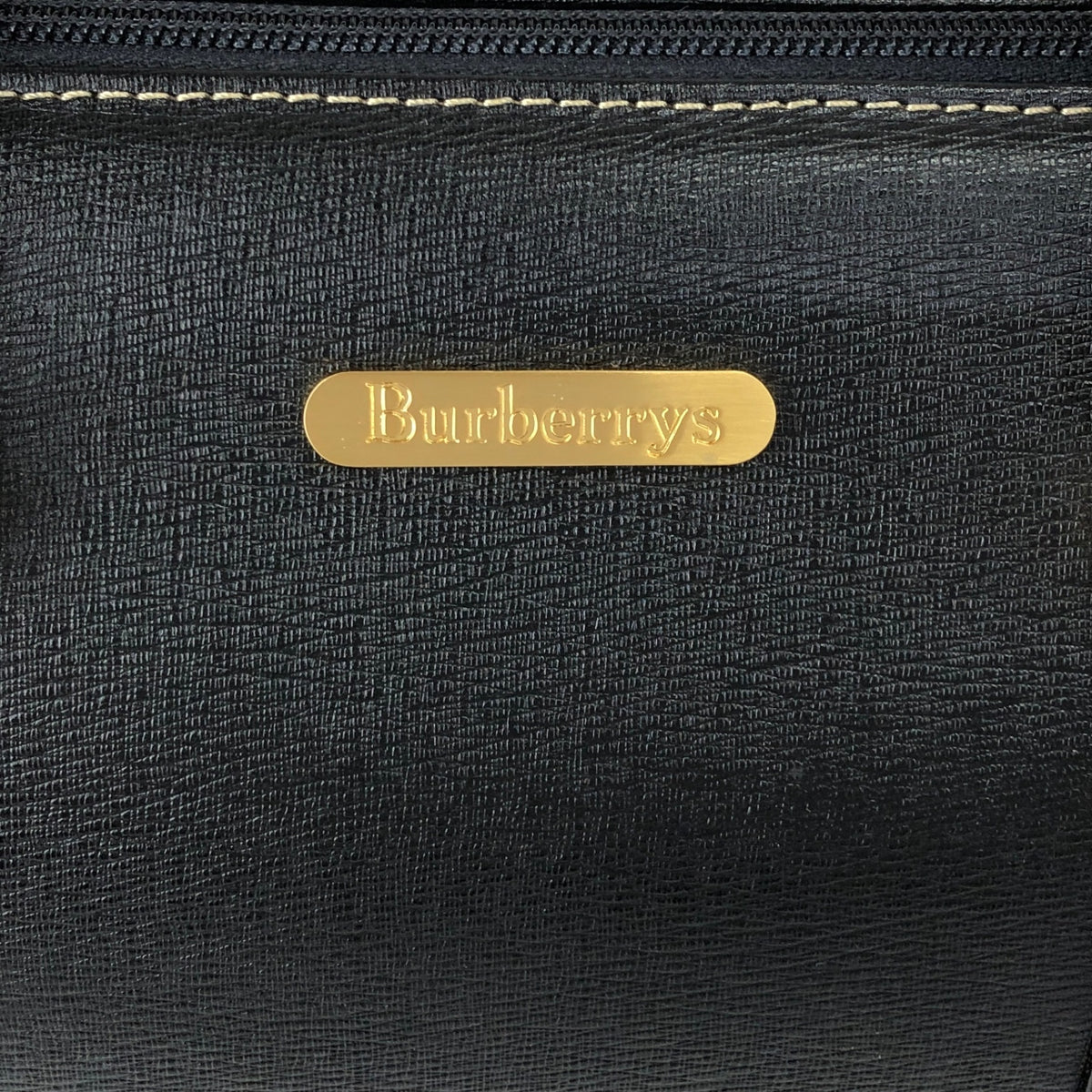 BURBERRY Logo Handbag Black Vintage vfc26w