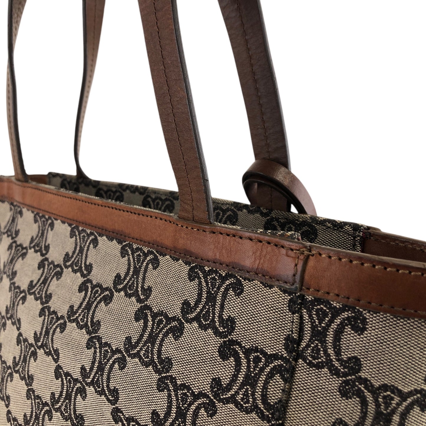 CELINE Triomphe Totebag Brown Vintage 38764j