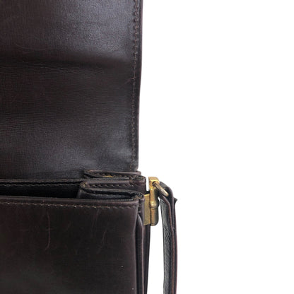 CELINE Logo Shoulder bag Brown Vintage wj4pws
