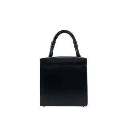 LOEWE Logo Front Lock Small Handbag Vanity bag Black Vintage ttbuhr