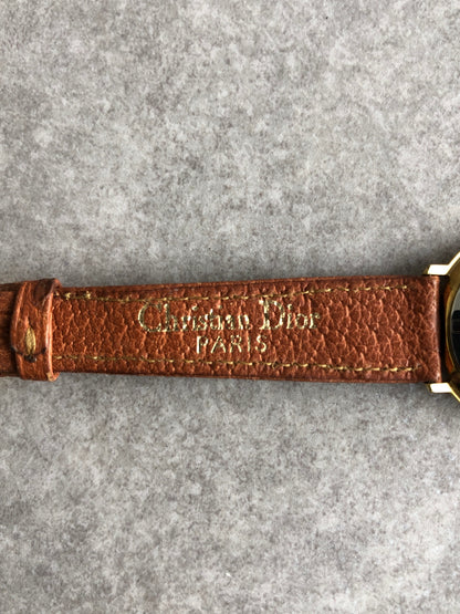 Christian Dior Quartz Watch Brown Vintage 6ytb8u