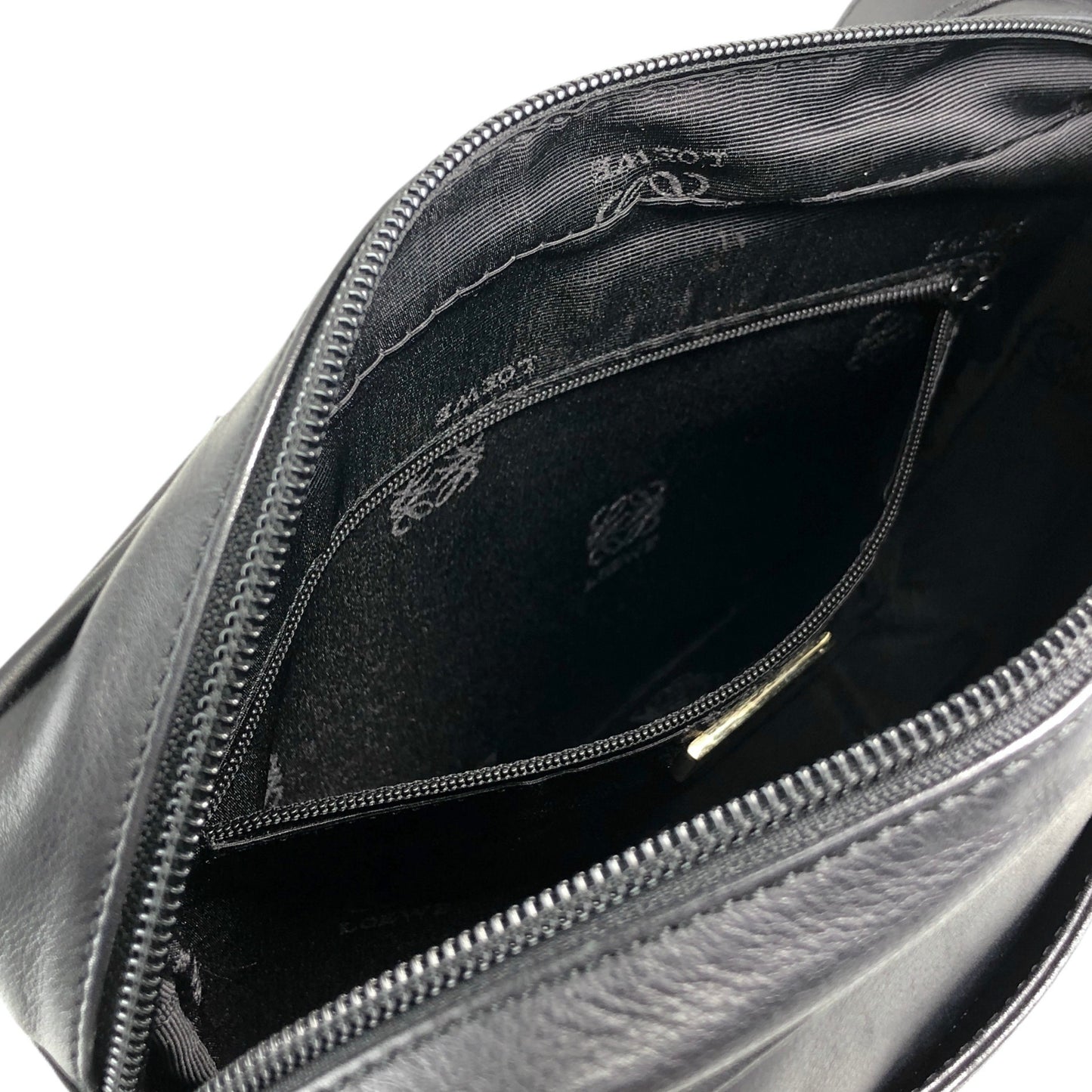 LOEWE Anagram Crossbody Shoulder bag Black Vintage bftpuc