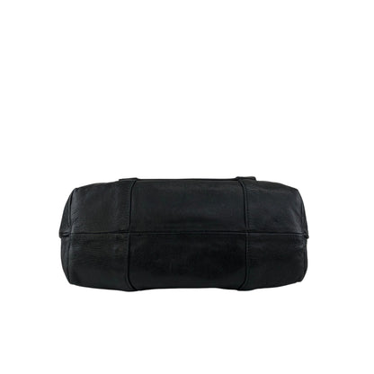 CELINE Horse Carriage Logo Handbag Black Vintage v5s4uu