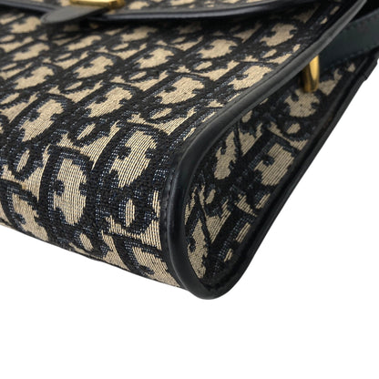 Christian Dior Trotter CD Logo 單肩包 海軍藍 復古 sajty4