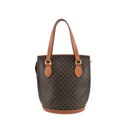 CELINE Macadam Blason Handbag Brown Vintage 5s22vy