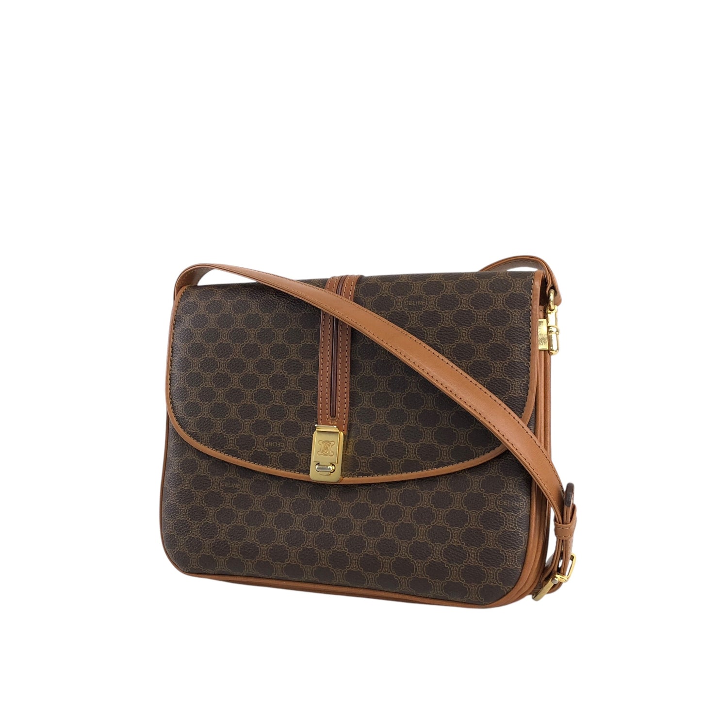 CELINE Macadam Shoulder bag Brown Vintage u2mekc