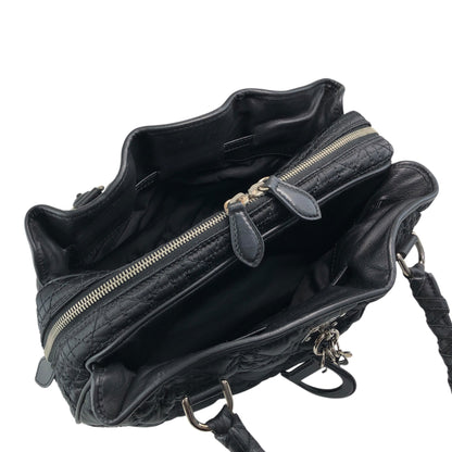 Christian Dior Cannage Charm Handbag Black Vintage sreacp