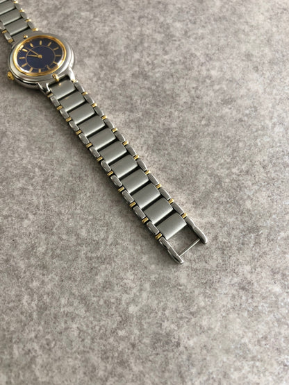Yves Saint Laurent YSL Logo Quartz Watch Silver 5420-F45413 Vintage 8eadpy