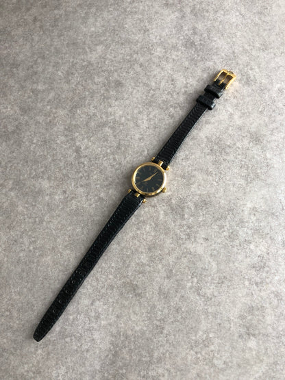 GUCCI Logo Watch Black×Gold Vintage 5b3ugy