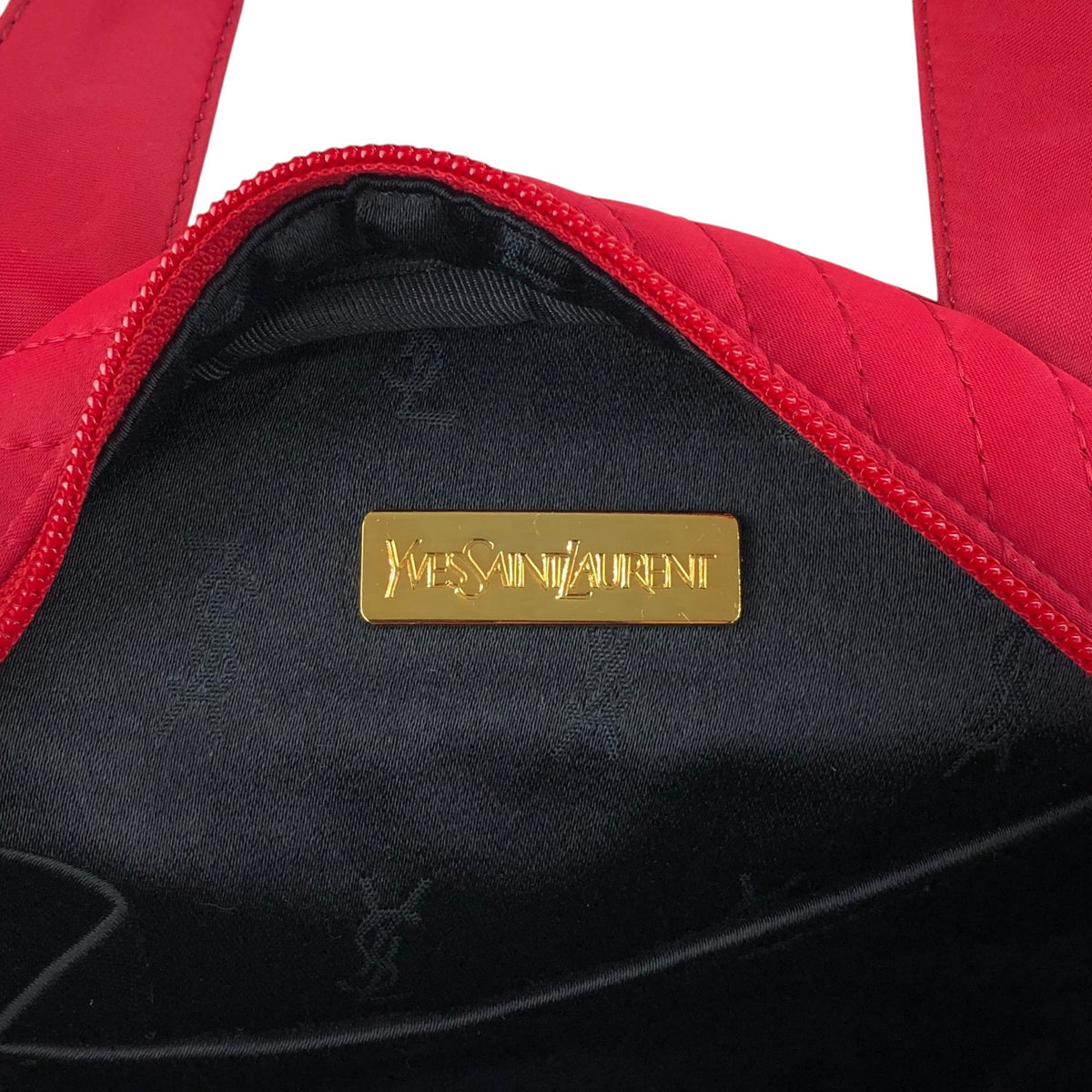 Yves Saint Laurent YSL Logo Handbag Red Vintage ebzsxr