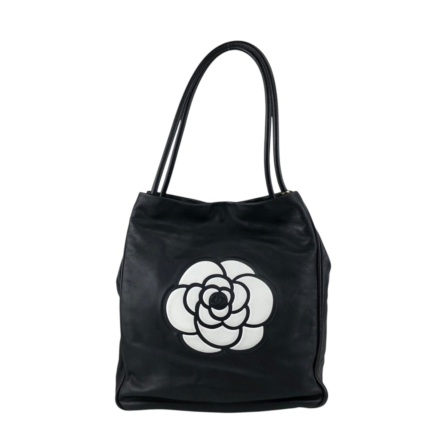 CHANEL Logo Totebag Black Vintage 3raaj5