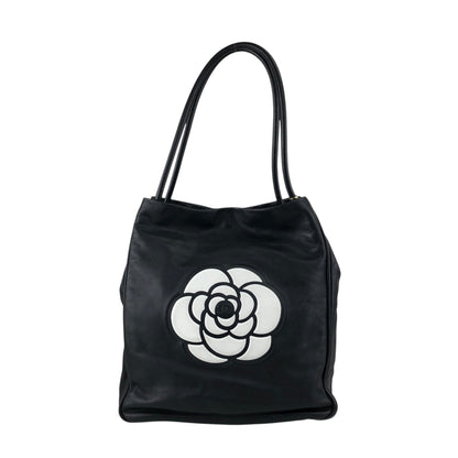 CHANEL Logo Totebag Black Vintage 3raaj5