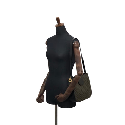 CELINE Macadam Toggle Clasp Shoulder bag Black Vintage fphffk