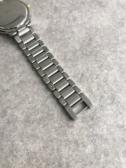 Yves Saint Laurent YSL Logo Watch Silver Vintage c6vtx8