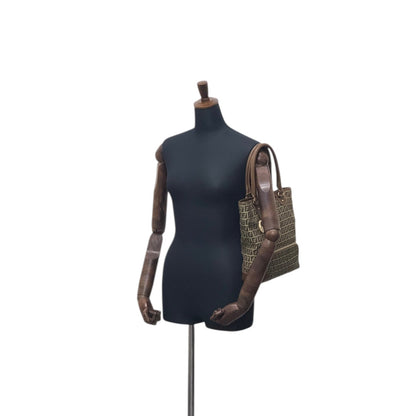 FENDI Zucchino Charm Handbag Brown Vintage 5ackrv