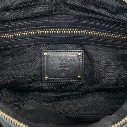 PRADA Logo Two-way Handbag Shoulder bag Black Vintage ashbj6