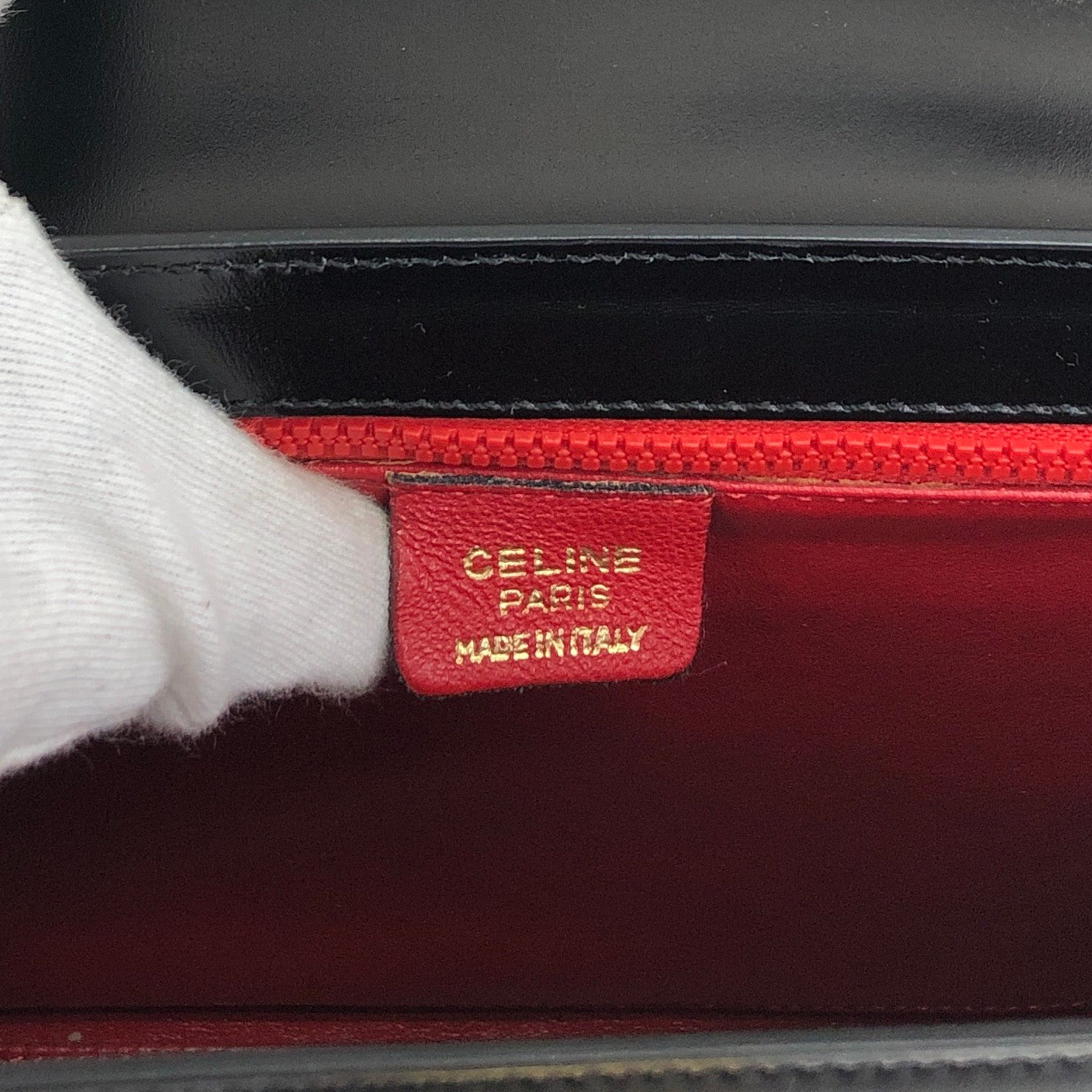 CELINE Turn Lock Two-way Handbag Shoulder bag Black Vintage aerfah