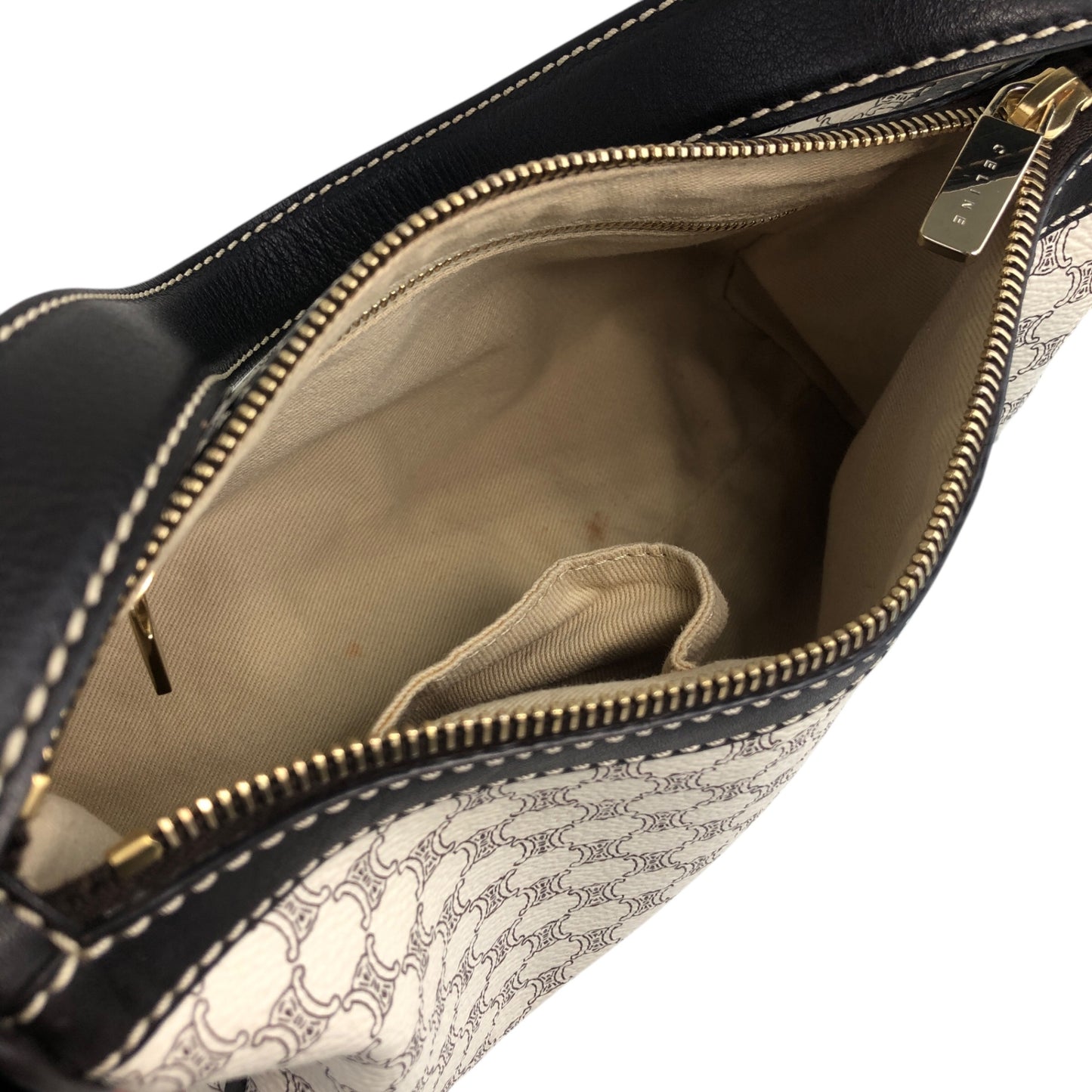 CELINE Macadam Shoulder bag White Vintage s5b6ci