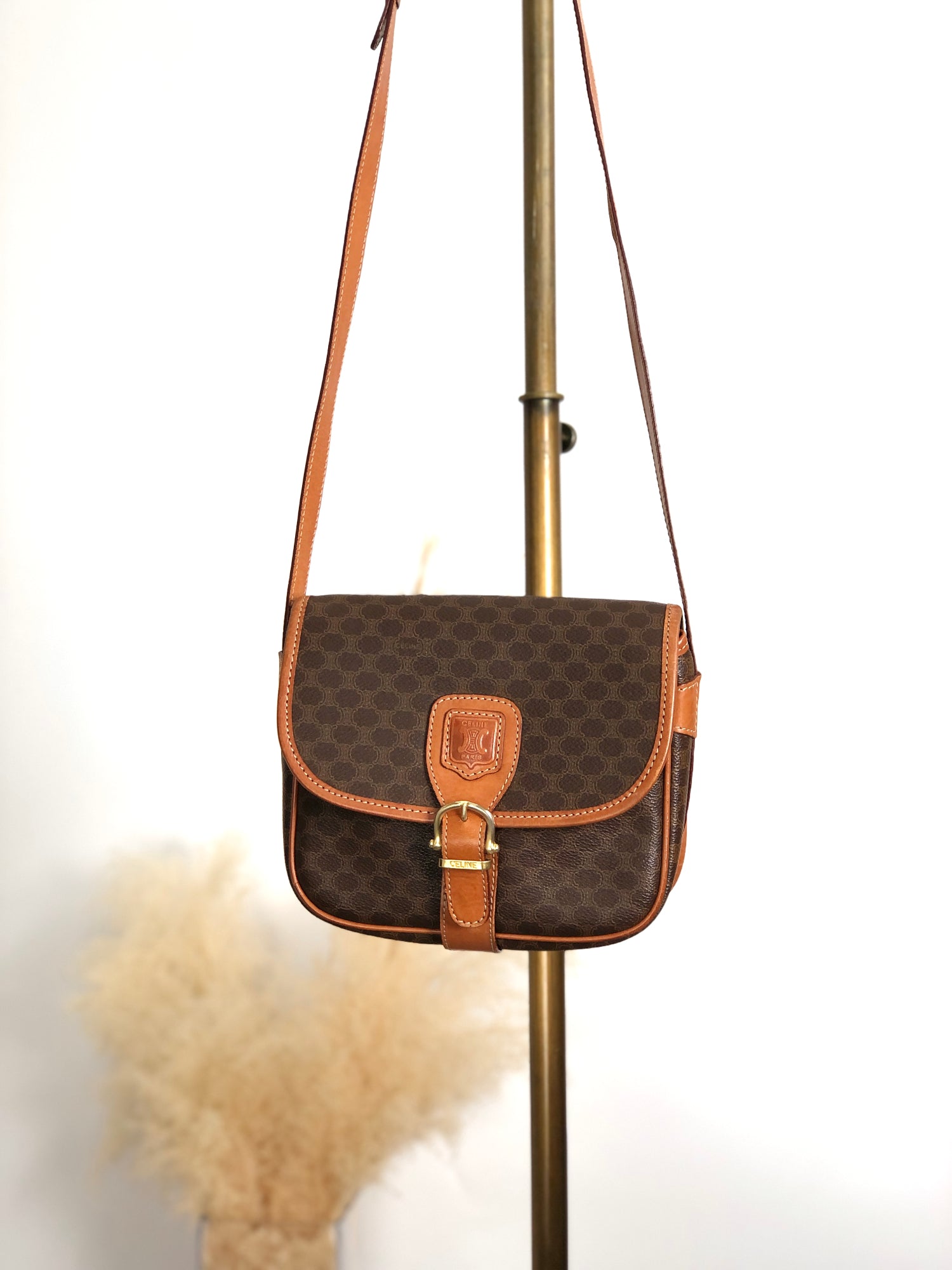 CELINE セリーヌ マカダム ハンドバッグ ショルダー ヴィンテージ