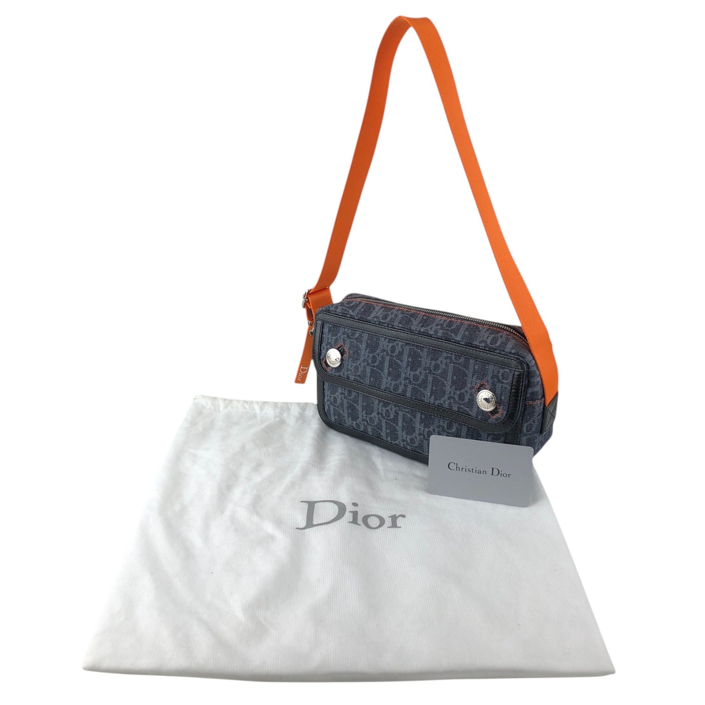 Christian Dior Trotter Flap Shoulder bag Indigo Vintage jb5tcy