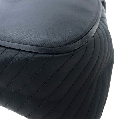 Yves Saint Laurent YSL Logo  Nylon Leather Handbag Black Vintage wx72aw