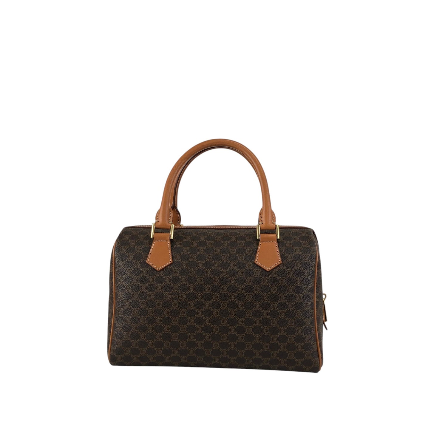 CELINE Macadam Blason Two-way Small Boston bag Shoulder bag Brown Vintage haxmcm