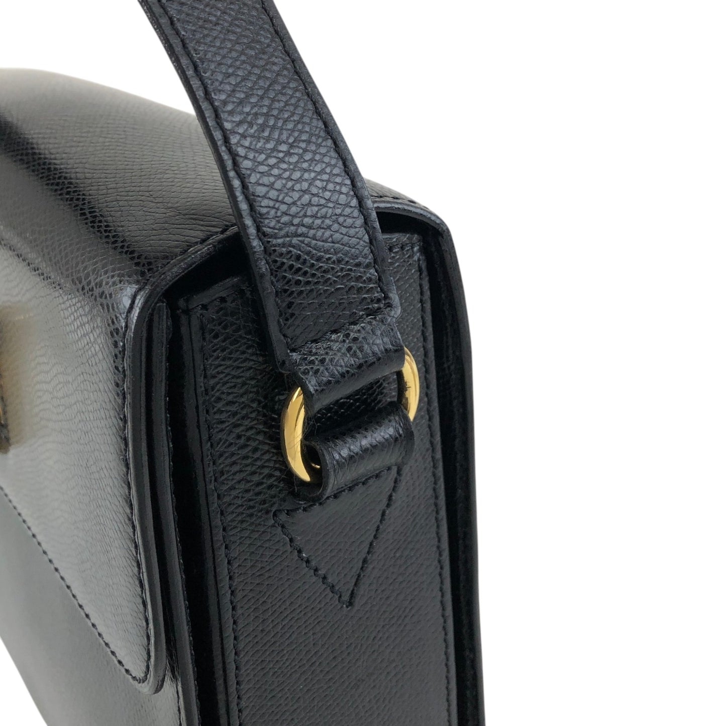 CELINE Turn Lock Shoulder bag Black Vintage jth6xy