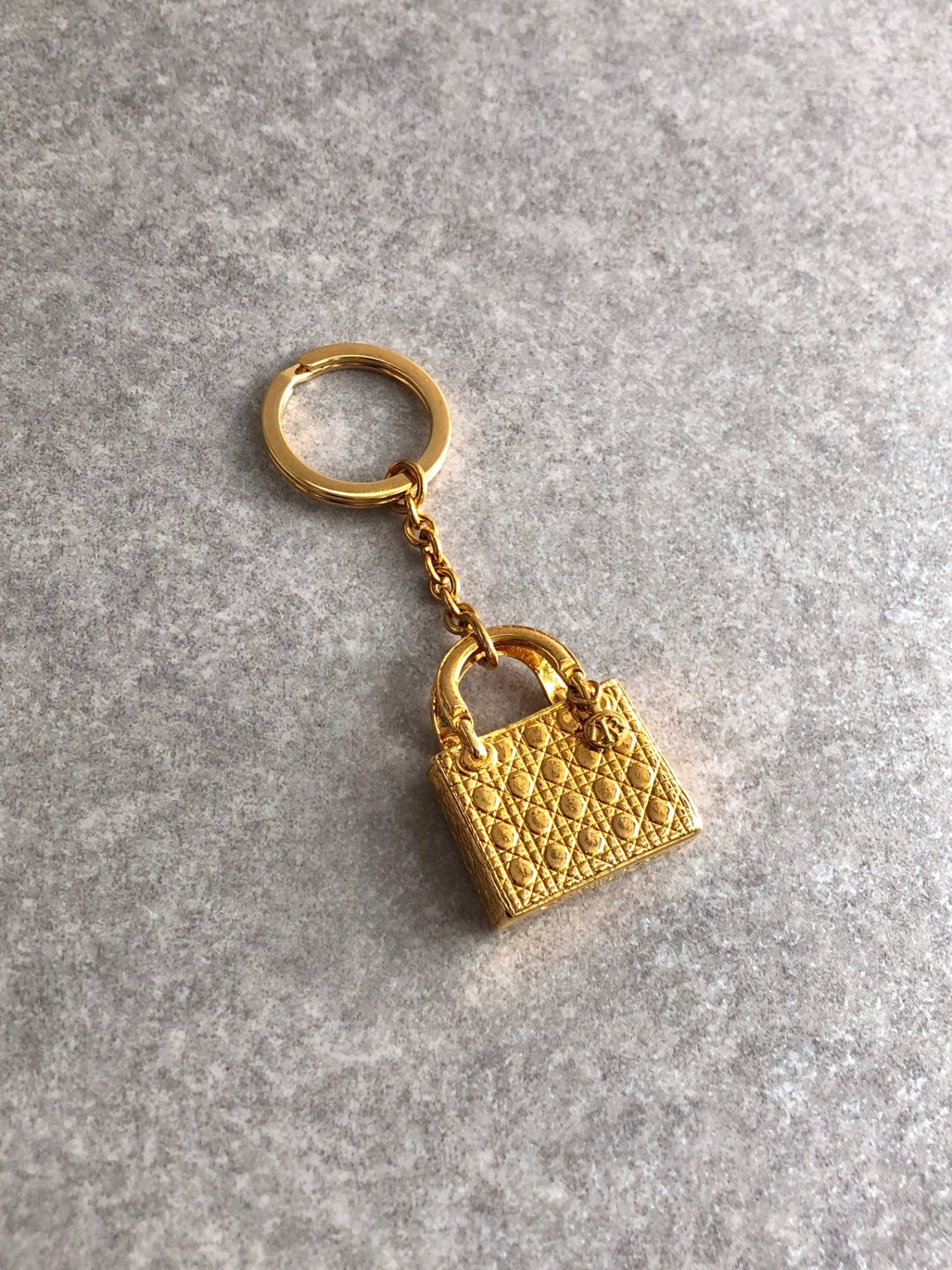 Christian Dior Cannage Key Charm Gold Vintage 2h4zgt