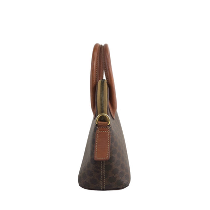 CELINE Macadam Two-way Handbag Shoulder bag Brown Vintage xiawyy