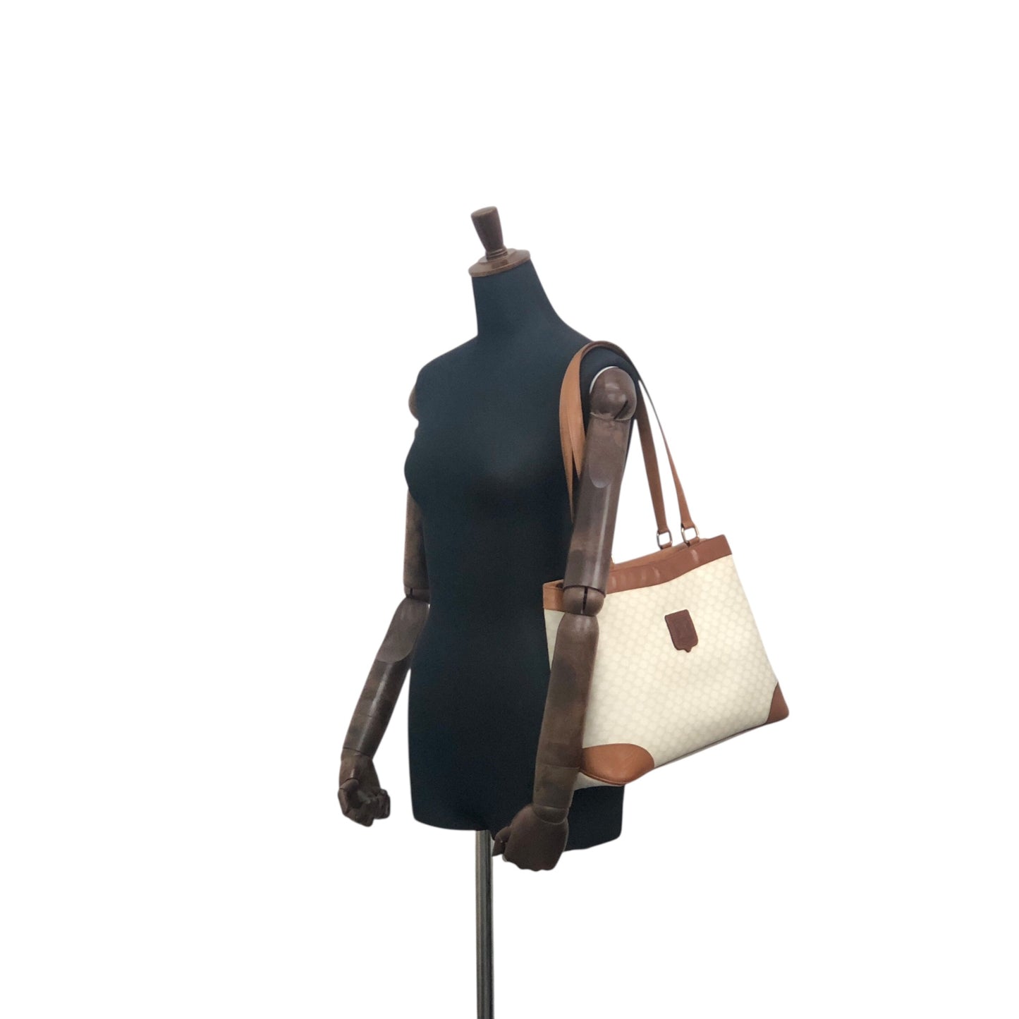 CELINE Macadam Blason Handbag White Vintage jebkgk