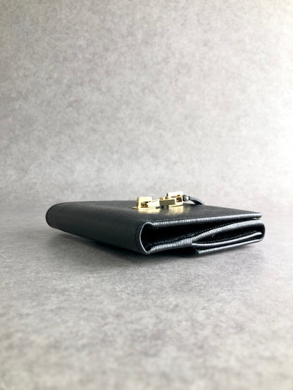 GUCCI Jackie Folded Wallet Black 035・3661・2169 Vintage p7c8tb