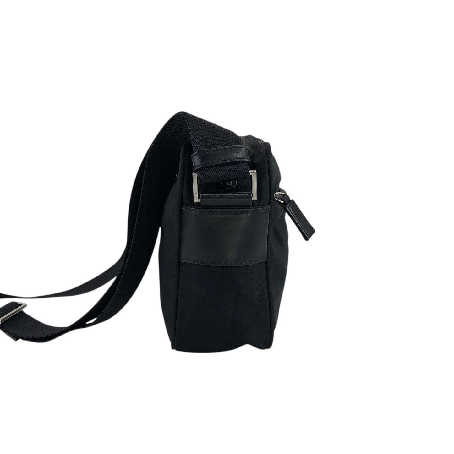 PRADA Tessuto Triangle Logo Shoulder bag Black Vintage rjf7np