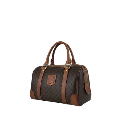 CELINE Macadam Blason Handbag Boston bag Brown Vintage sh72vd