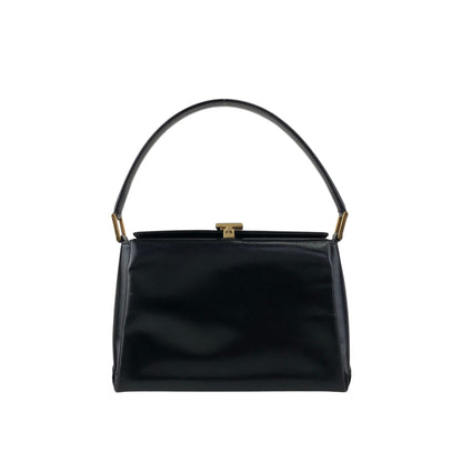 GUCCI Logo Handbag Vanity bag Black Vintage aitdmr
