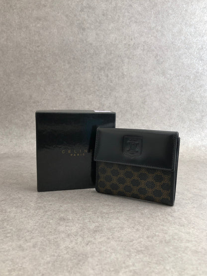 CELINE Macadam Blason Folded Wallet Black Vintage sgwg3a